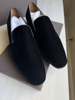 Paul Stuart Black Harrier Velvet Loafers – Made in Italy – Size 9.5 M – With Box & Dust Bags