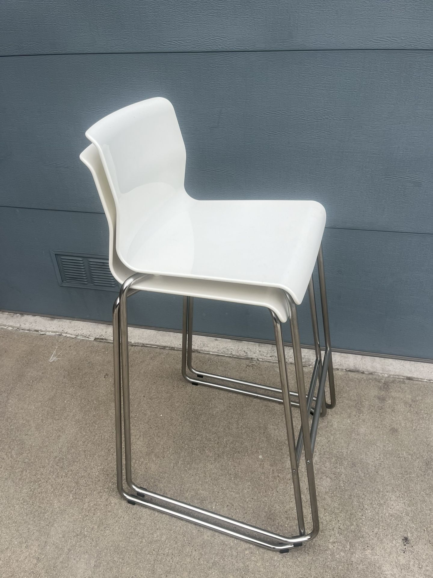 Pair Of White IKEA bar Stools