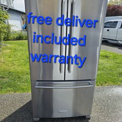 30 Days Warranty (KitchenAid Fridge Counter-Deep Size 36w 27d 69h) I Can Help You With Free Delivery Within 10 Miles Distance 