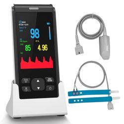 HealthTree Infant Handheld Pulse Oximeter Oxygen Monitor Fingertip for Adult Baby, Rechargeable Oximeter with Overnight Continuous, Alarm