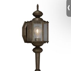 New 1-Light 13.5” H Antique Bronze Clear Seeded Glass Traditional Outdoor Latern