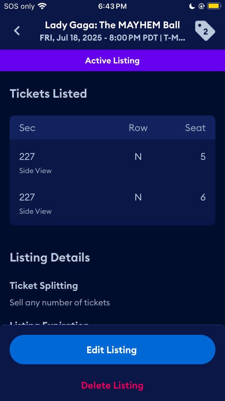 2 Lady Gaga mayhem ball tour Vegas Tickets ! 290-300$ For Each ! :3