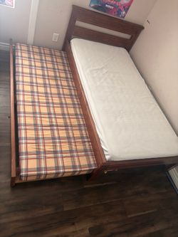 Twin bed frame and mattresses