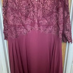 Burgundy Mother of the Bride Gown