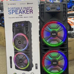 Portable Dual 12” Party Speaker w/ wireless mic