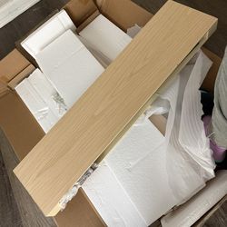 36 in. W × 10.3 in. D Oak Floating Shelves Decorative Wall Shelf Set of 2