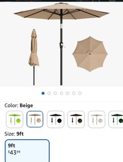 OBO!  9ft Beige Patio Umbrella