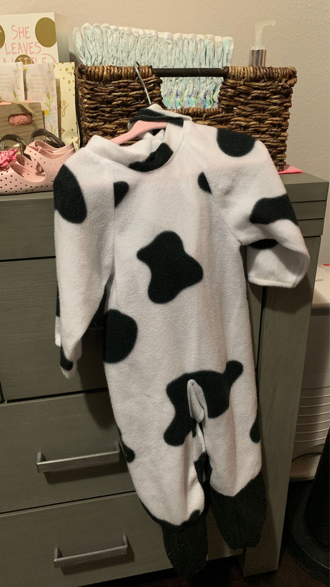 Baby cow costume with stroller farm prop