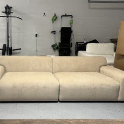 New - AllModern 104” Tan/Beige Sofa