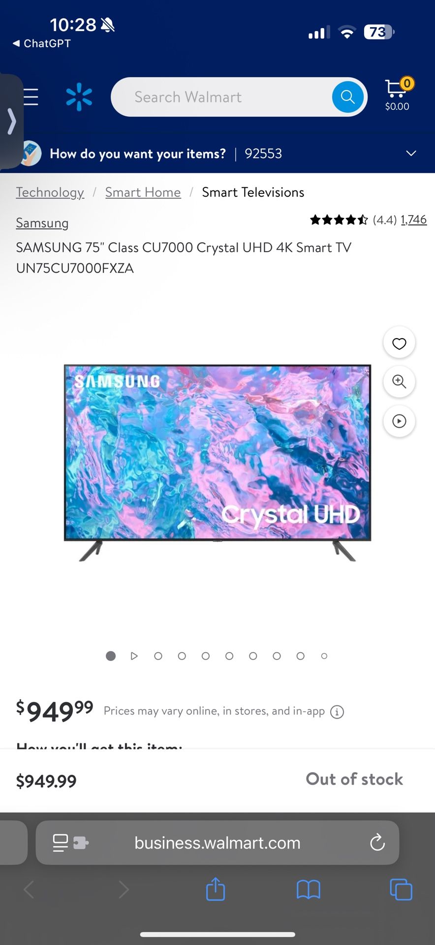 75 Inch Samsung TV