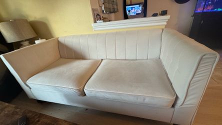 Beige Microfiber LoveSeat Sofa - Used in Great Condition