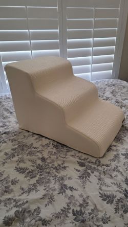 Lesure Dog Stairs 3-Step Foam Pet Ramp (Beige) - Open Box / Like New