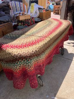 Antique giant oval rug