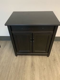 Black storage cabinet