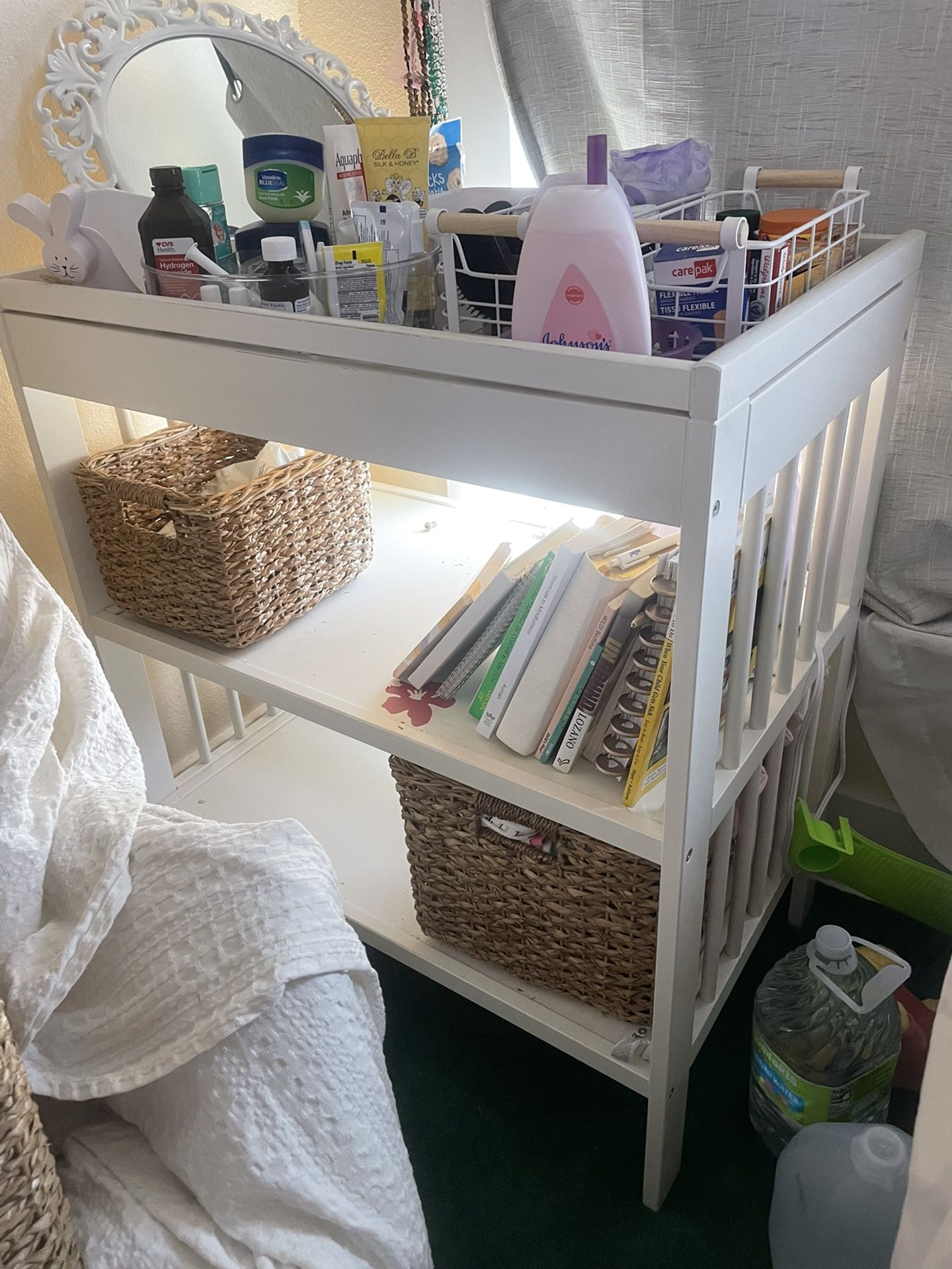 White Changing Table/shelves 