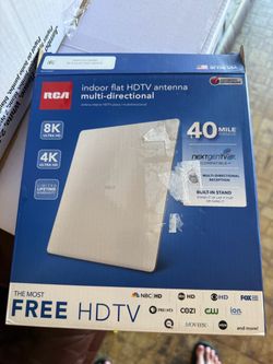 NEW RCA Indoor Flat HDTV Antenna – 40 Mile Range – 4K/8K Compatible