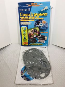 Maxell Create It CD DVD Label Kit, 110 Labels, Applicator, Software with Images