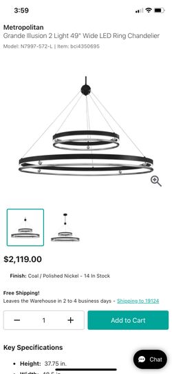 Grande Illusion 2 Light 49" Wide LED Ring Chandelier