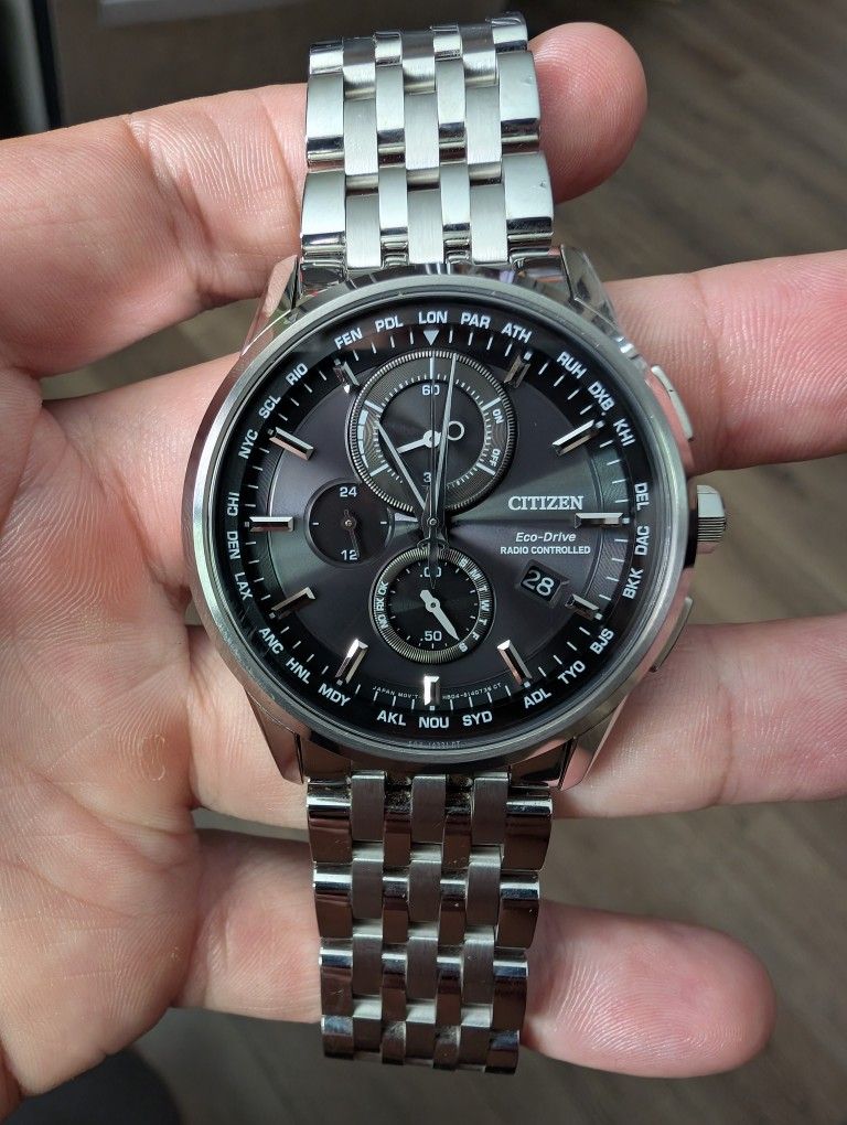 Citizen World Chronograph A-T Watch (Silver)