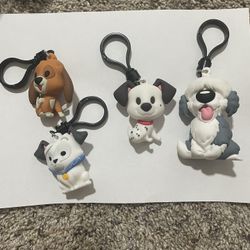 4 Pack Disney Dogs Keychains