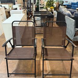 🔥Special Discount (Set of 2)🔥Brown Foldable Metal Outdoor Dining Chair(Brown)💰40$ Decatur Location 2272 Lawrenceville Hwy Decatur, Georgia 30033  B