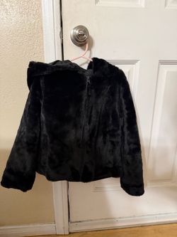 Black Fur Coat Girls Size 6/6X