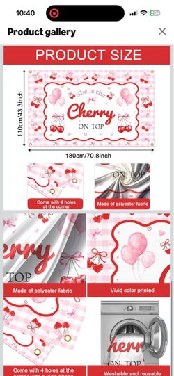 Cherry on top baby shower theme