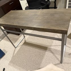 Nolan Console Table Weathered burnt Oak/Chrome