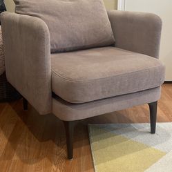 West elm Auburn Armchairs (2) & Ottoman