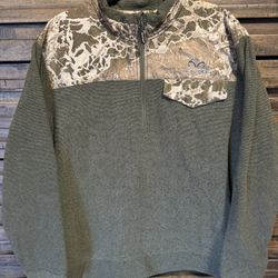 Mens XL RealTree Jacquard Fleece Pullover Timber Camo Camouflage Jacket Shirt