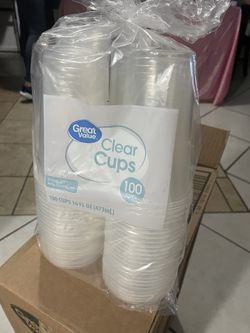 100  Ct 16 Fl Oz Clear Cups