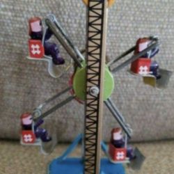 Vintage Tin Rotating Swing Amusement Park Collection Toy 