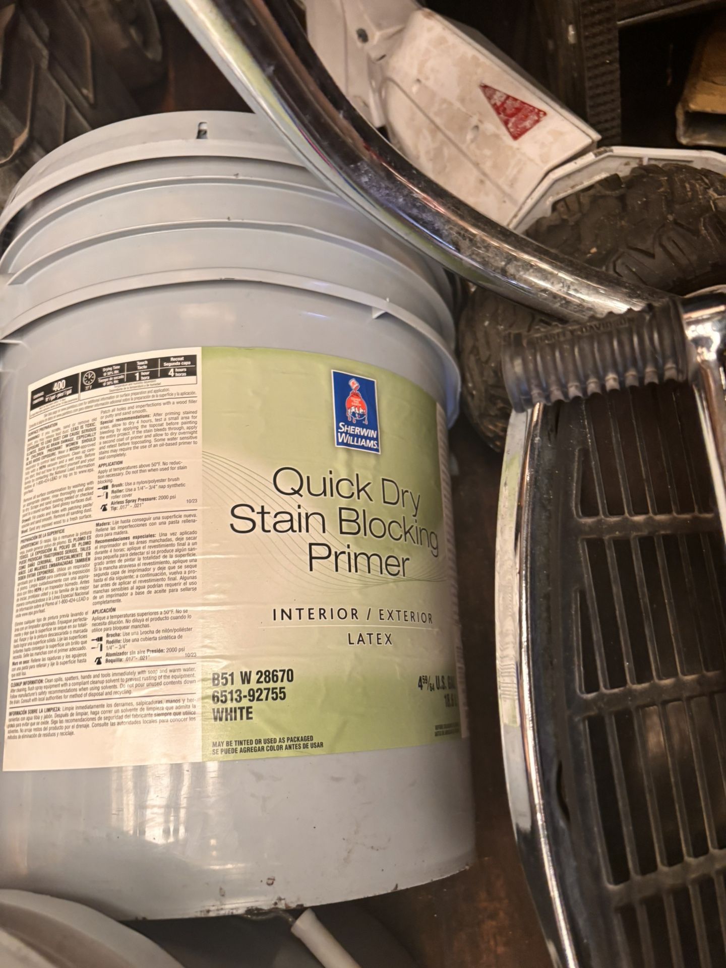NEW 5gallon SHERWIN WILLIAMS quick dry stain, blocking primer