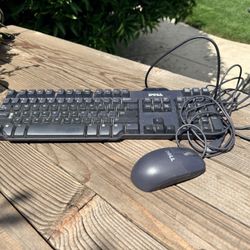 Dell SK-8115 wired USB keyboard and  a black Dell wired mouse