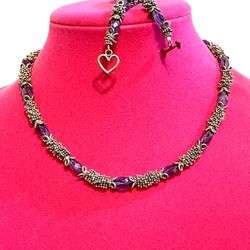 Sterling Amethyst Necklace & Bracelet