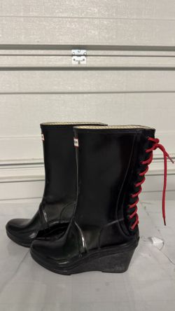 Hunter "Verbier" Wedge Rain Boots. Women Size 7