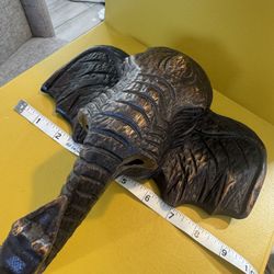Hand-Carved Elephant Wall Art / Wall Mou