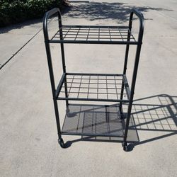 Small Black Rolling Office Cart Printer Cart