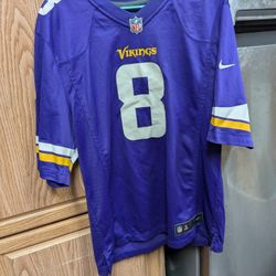 Vikings Number 8 Bradford Jersey Size Men's Large