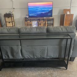 Black Glass Console Table 