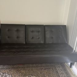 faux leather futon sofa bed