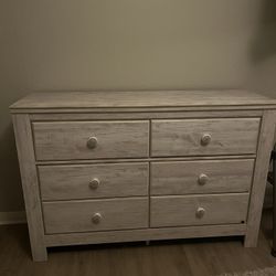 White Wooden Bedroom Dresser - Ashley