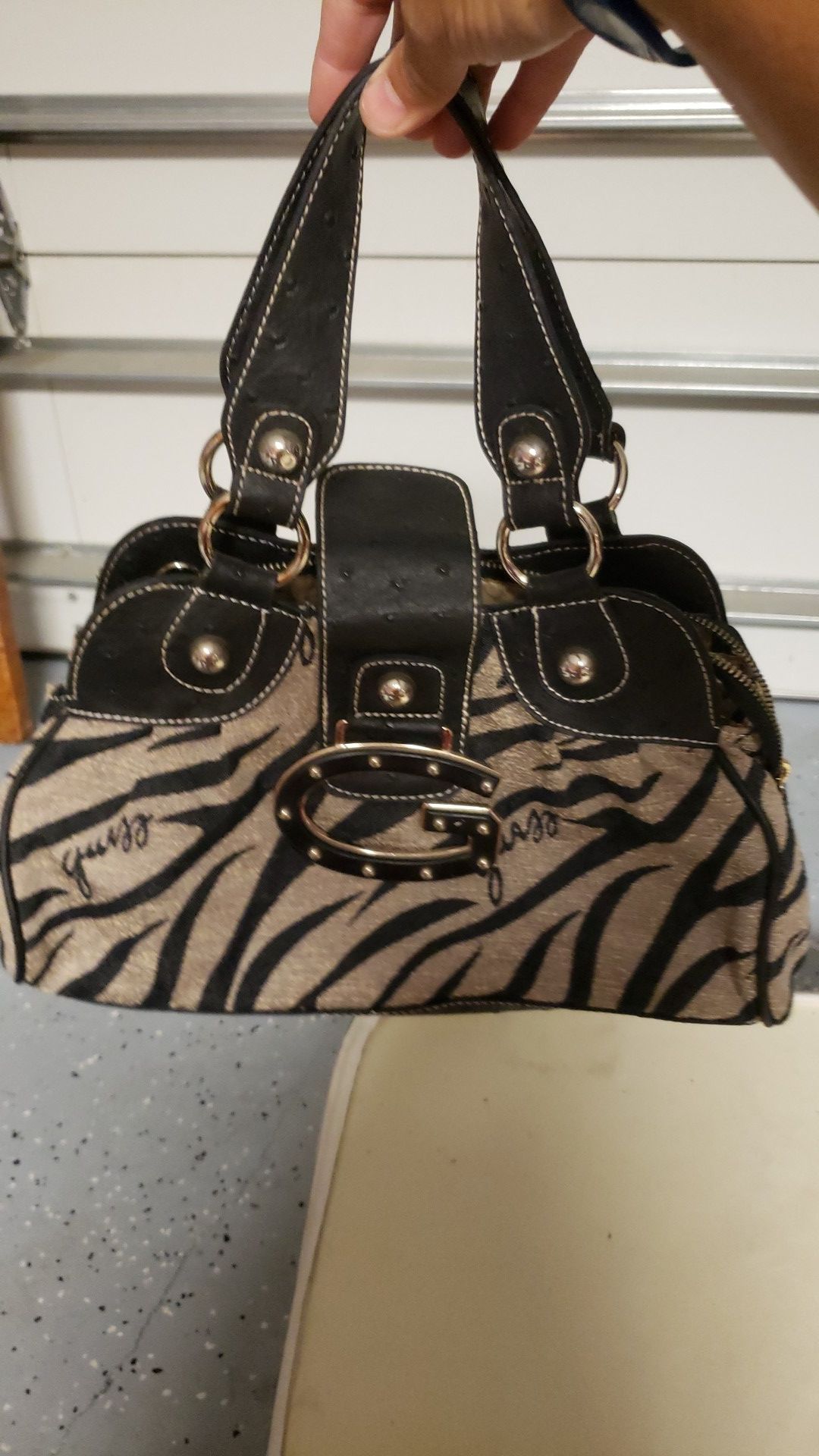 Set of black and tan purse and wallet