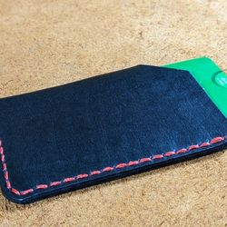 Black Leather Front Pocket Wallet / Minimalist