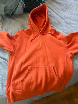 Orange Supreme Hoodie Vertical Logo Size: L