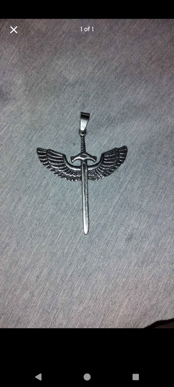 Vintage Titanium Medieval Michael Archangel Pendant