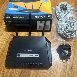 Netgear Nighthawk R6700 Smart WiFi Router 1750 With 50 Ft Ethernet Cable - $100
