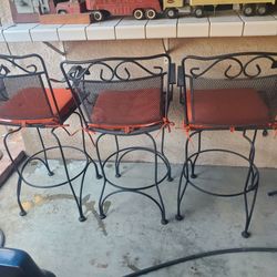 Wrought Iron Swivel Bar Stools