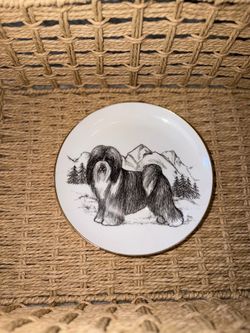 Lekven Denmark Porcelain Terrier Dog Plate Signed