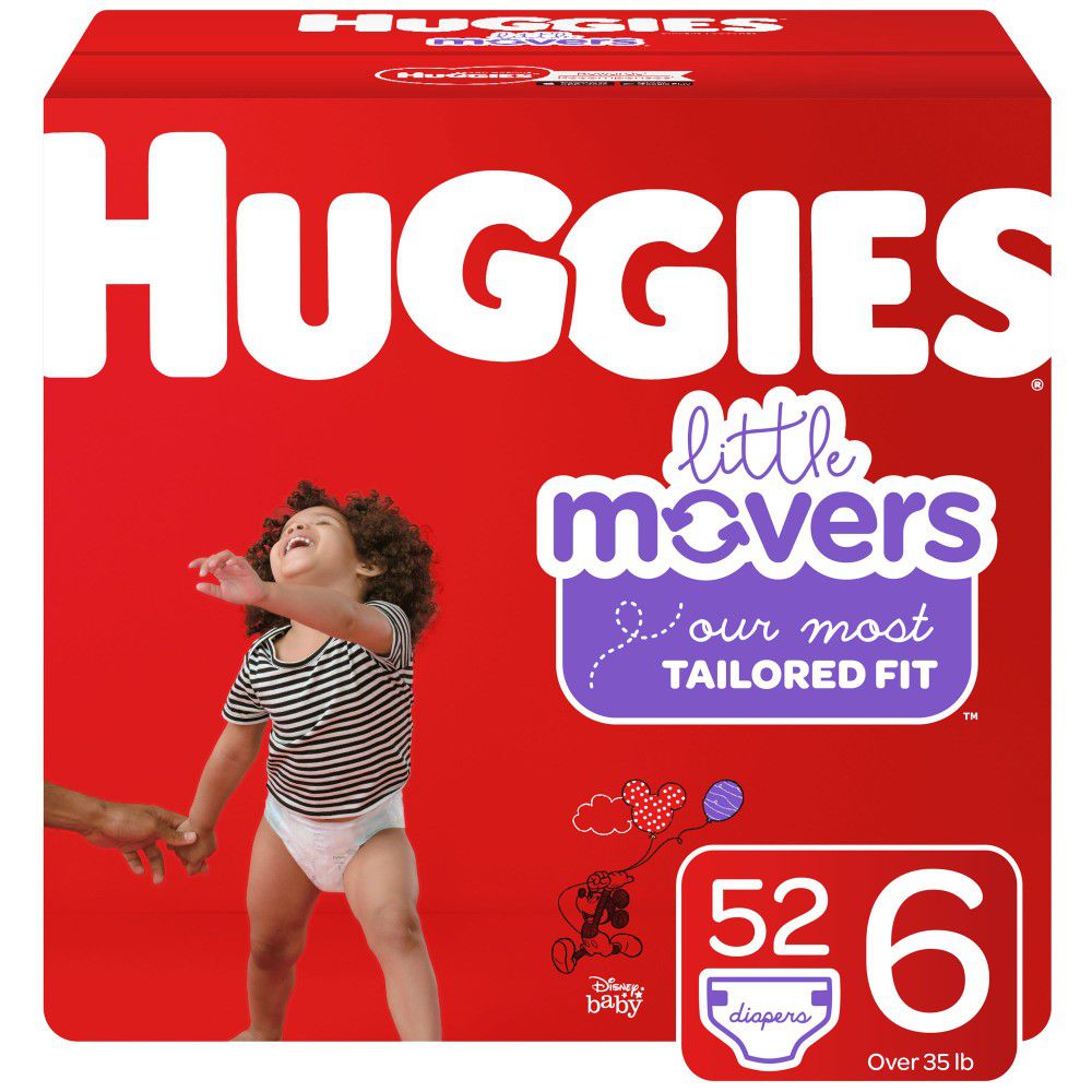 3 boxes size 6 little movers Huggies